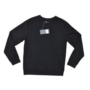 VRST MENS PINNACLE FLEECE CREW NECK SWEATER PURE BLACK LONG SLEEVE Size S NEW